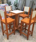 Hình ảnh: Bộ bàn ghế gỗ chân cao