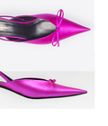 Hình ảnh: Giày gót thấp Balenciaga Satin Mules with Pointed Toes and Middle Heels