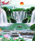 Hình ảnh: Tranh gạch men 3D phong cảnh  thác nước động vật