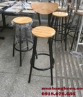 Hình ảnh: Thanh Lý Ghế Quầy Bar Chân Sắt Có Lưng Tựa.