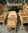 Hình ảnh: Bộ bàn ghế nghê đỉnh tay khuỳnh gỗ g.õ đỏ