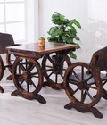 Hình ảnh: Bàn ghế gỗ sân vườn phong cách giả cổ.GNT 009