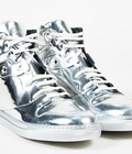 Hình ảnh: Giày Balenciaga Metallic Silver Mirror Leather High Top Lace up Sneakers nam và nữ