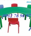 Hình ảnh: BA14 Bàn nhựa nhập khẩu hình bán nguyệt giá rẻ