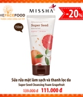 Hình ảnh: Sữa rửa mặt làm sạch và thanh lọc da super seed cleansing foam graperuit 111k