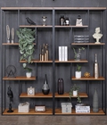 Hình ảnh: Kệ sắt trang trí kết hợp gỗ công nghiệp.GST 004