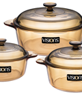 Hình ảnh: Bộ nồi thủy tinh Visions VS-332 (3 nồi, loại trung)