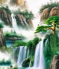 Hình ảnh: Tranh gạch men 3d  thác nước hùng vĩ 