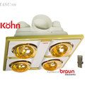 Hình ảnh: Địa chỉ tin cậy đèn sưởi nhà tắm Braun 4 bóng vàng BU04GR điều khiển