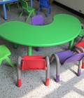 Hình ảnh: Bàn mẫu gáo nhựa HDPE cao cấp hình bán nguyệt