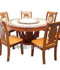 Hình ảnh: Bộ bàn ăn tròn mặt đá nhập khẩu cao cấp TD61317-13