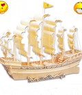 Hình ảnh: Mô hình gỗ ghép thuyền thương gia 6 buồm