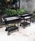 Hình ảnh: Bếp nướng than hoa ngoài trời, bếp nướng không khói loại có bánh xe đẩy