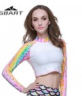 Hình ảnh: Áo Bơi Dài Tay Nữ Sbart 927 Croptop Trắng