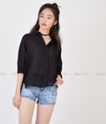 Hình ảnh: Áo sơ mi đen trơn