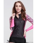 Hình ảnh: Áo Bơi Dài Tay Nữ Sbart D53 Đen Hồng Kéo Khoá
