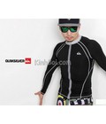 Hình ảnh: Áo Bơi Nam Dài Tay Quiksilver Kéo Khoá Đen Chỉ Trắng