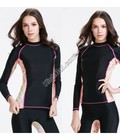 Hình ảnh: Áo Bơi Dài Tay Nữ Sbart 925 Đen Hông Hoa