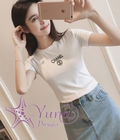 Hình ảnh: Áo Cotton Thái Thêu Chanel Nhập