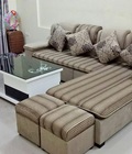 Hình ảnh: Ghế sofa nỉ chữ L đẹp AmiA SFN126 thiết kế kẻ sọc hiện đại