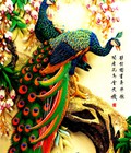 Hình ảnh: tranh 3d chim công phòng khách