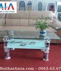 Hình ảnh: Bàn sofa kính 2 tầng họa tiết hoa lá BTR 149