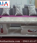 Hình ảnh: Mẫu bàn trà sofa gỗ mặt đá đế inox BTR 138