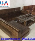 Hình ảnh: Ghế sofa chữ L gỗ màu nâu đen sang trọng và đẳng cấp AmiA SF