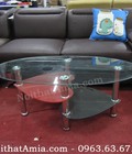 Hình ảnh: Bàn trà sofa kính đẹp AmiA BTR151 thiết kế 2 trái tim đỏ đen