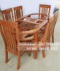 Hình ảnh: Bàn ghế ăn bầu dục bộ 6 ghế AmiA BA 012
