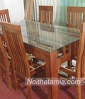 Hình ảnh: Bàn ghế phòng ăn hiện đại bằng gỗ sồi màu cánh gián AmiA BA 