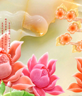 Hình ảnh: tranh gạch men 3d sứ ngọc hoa sen