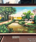 Hình ảnh: Tranh quê hương vẽ sơn dầu làng quê yên bình khổ nhỏ TSD 422