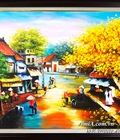 Hình ảnh: Tranh sơn dầu phố cổ hàng quán vỉa hè TSD 417