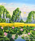 Hình ảnh: Tranh sơn dầu phong cảnh đầm hoa sen TSD 407
