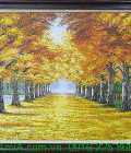 Hình ảnh: Tranh vẽ phong cảnh mùa Thu hàng cây lá vàng TSD 369