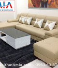 Hình ảnh: Sofa da góc chữ L AmiA SFD108 hiện đại với thiết kế rút khuy