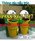 Hình ảnh: Thùng rác hình con thú giá rẻ, thùng rác nhựa composite, Thùng rác hình con gấu, thùng rác nhựa hình con gấu trúc, thùng