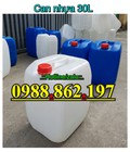 Hình ảnh: Can nhựa cũ 30L, can nhựa hóa chất 30L, can nhựa giá rẻ, can nhựa dày chuyên hóa chất, Can Vuông 30 Lít