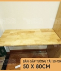 Hình ảnh: Bàn gập treo tường-Gỗ cao su sáng màu 50x80cm