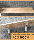 Hình ảnh: Bàn gập treo tường-Gỗ cao su sáng màu 40x100cm