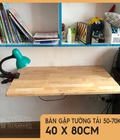 Hình ảnh: Bàn gập treo tường-Gỗ cao su sáng màu 40x80cm