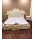 Hình ảnh: Giường Ngủ Tân Cổ Điển - GN03 màu trắng bóng/ bạc