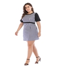Hình ảnh: Đầm công sở big size Quần áo cho người béo Đầm suông sọc dọc