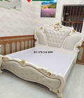 Hình ảnh: Giường Ngủ Tân Cổ Điển - 3 màu trắng sữa/vẽ nhũ vàng
