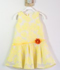 Hình ảnh: Đầm tùng xòe ren hoa cúc vàng tươi đính bông bên eo cho bé gái HIKARI 2