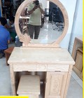 Hình ảnh: Bàn Trang Điểm Gỗ Sồi Mặt Kính Tròn Giá Rẻ