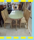 Hình ảnh: Thanh Lý Bàn Ăn Gỗ Sồi Oval 6 Ghế Giá Rẻ 