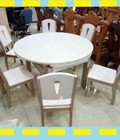 Hình ảnh: Thanh Lý Bàn Ăn Mặt Đá Cẩm Thạch Trắng 6 Ghế