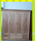 Hình ảnh: Thanh Lý Tủ Quần Áo Gỗ Sồi 4 Cánh Mặt Liền Giá Rẻ 